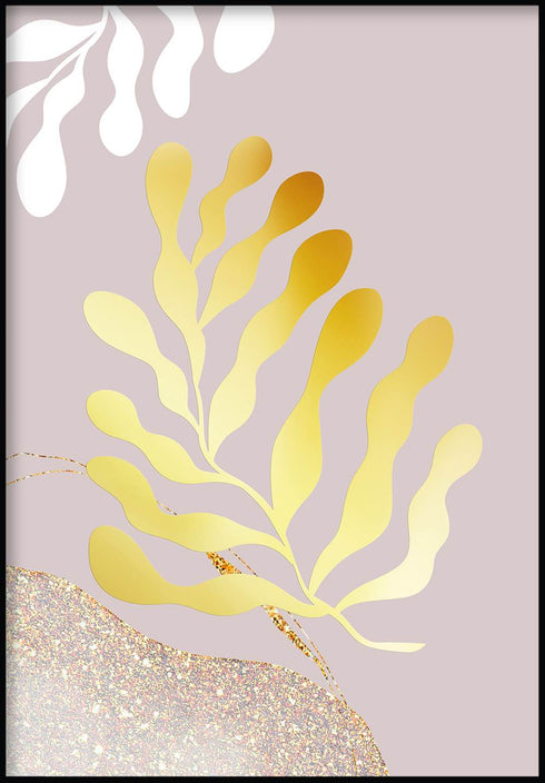 Poster in vero oro con sole scintillante